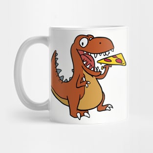 Cool Tyrannosaurus Rex Dinosaur Eating Pizza Mug